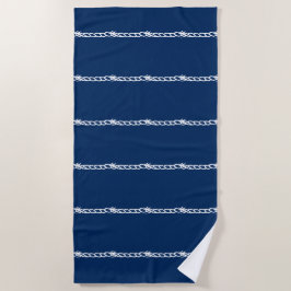 Stripes Navy Blue White Strandtuch