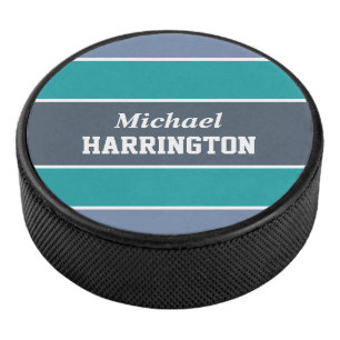 Stripes Pattern individuelle Name Hockey Puck