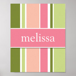 Stripes Personalisiert Wall Art, Sherbert Poster