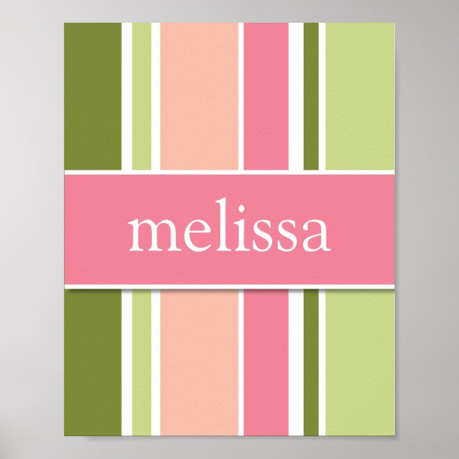 Stripes Personalisiert Wall Art, Sherbert Poster (Vorne)
