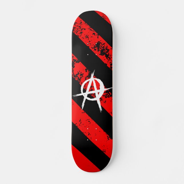 Stripes Punk/Anarchist cracked symbol Skateboard (Vorderseite)
