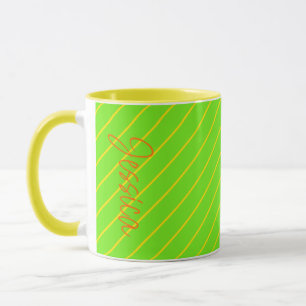 Stripes typography Chic Girly Modern Simple Name Tasse