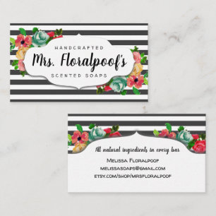 Stripes Vintage handgemachte Seifengeschäftsmit Visitenkarte