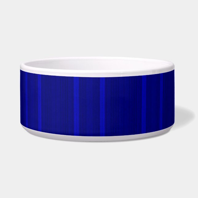Stripey Blue Keramik Pet Bowl Napf (Vorderseite)