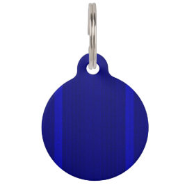 Stripey Blue Round Pet Tag Haustiermarke