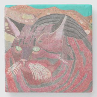 Stripey Cat beim Joshua Tree Untersetzer