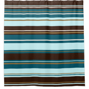 Stripey Entwurfs-Brown-Knickenten Creme u. Gold Duschvorhang