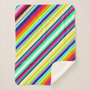 Stripey Fleece Blanket 30"x40" Sherpadecke