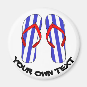 Stripey Flip Flops Strandsandles benutzerdefiniert Magnet