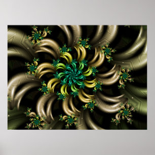 Stripey Fraktal Spiral Poster