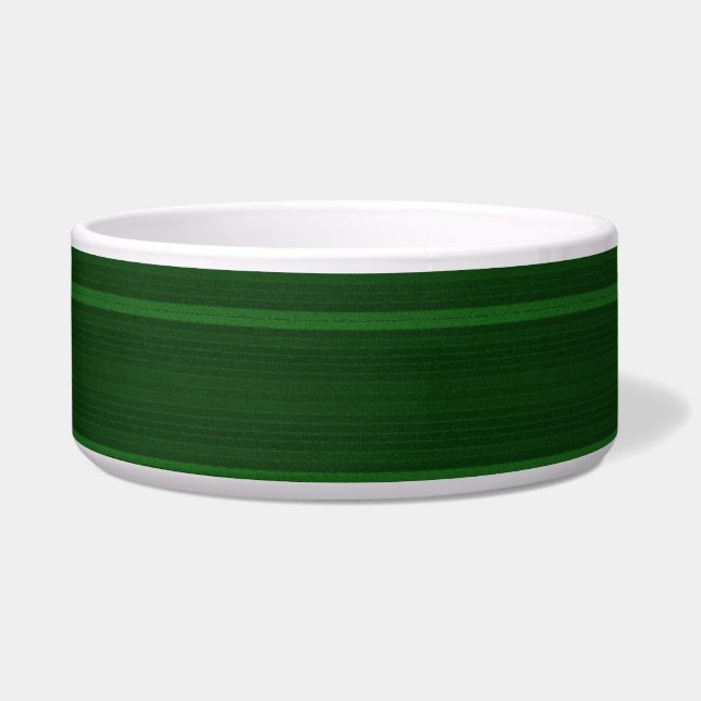 Stripey Green Keramik Pet Bowl Napf (Vorderseite)