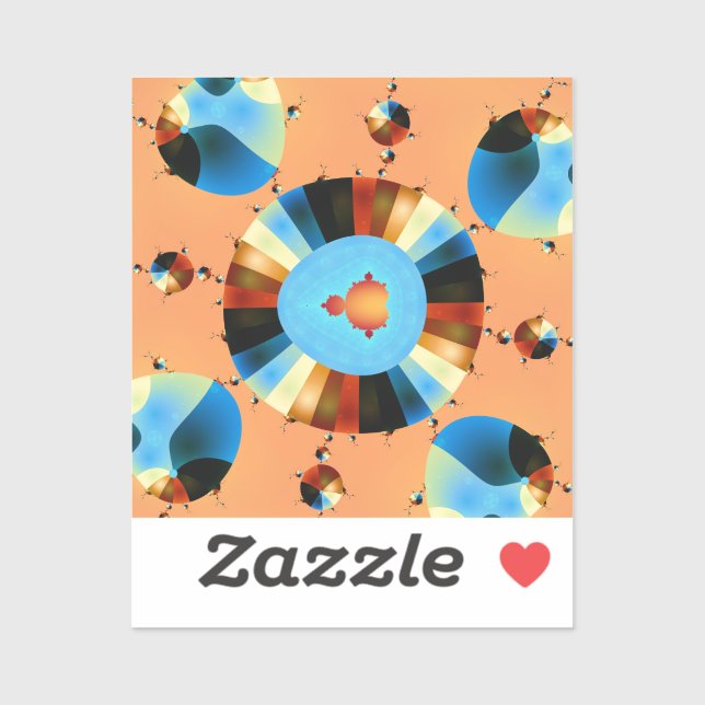 Stripey Mandelbrot Fraktal Aufkleber (Blatt)