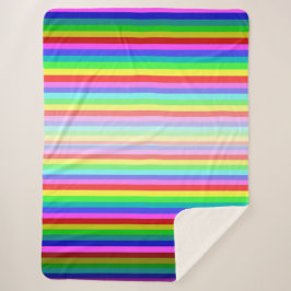 Stripey Multicolored Sherpa Blanket 60"x 80" Sherpadecke