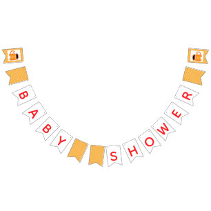 Stripey orange kleine Monster-Babyparty Wimpelkette
