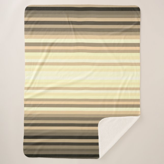 Stripey Sepia Sherpa Blanket 60" x 80" Sherpadecke (Vorderseite)