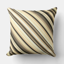 Stripey Sepia Throw Kissen 20" x 20"