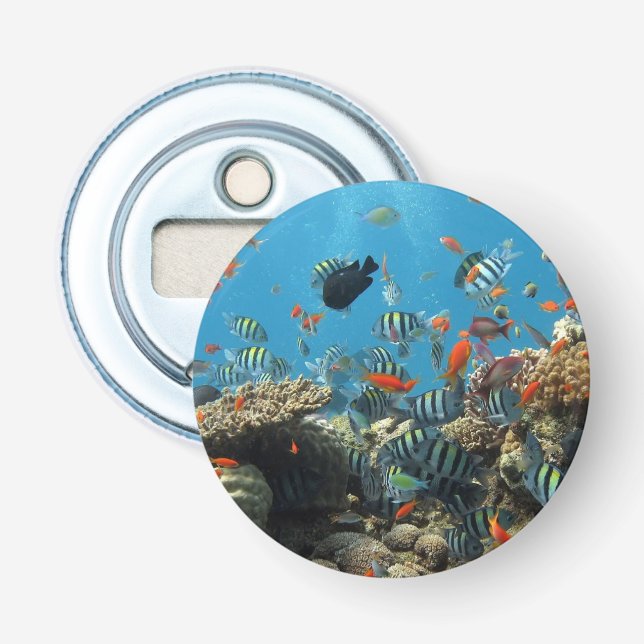 Stripey Tropical Fish Coral Chaos Flaschenöffner (Vorderseite)