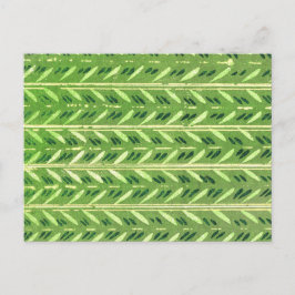 Stripte Blätter Japanisches Holzschnitt Textil Postkarte