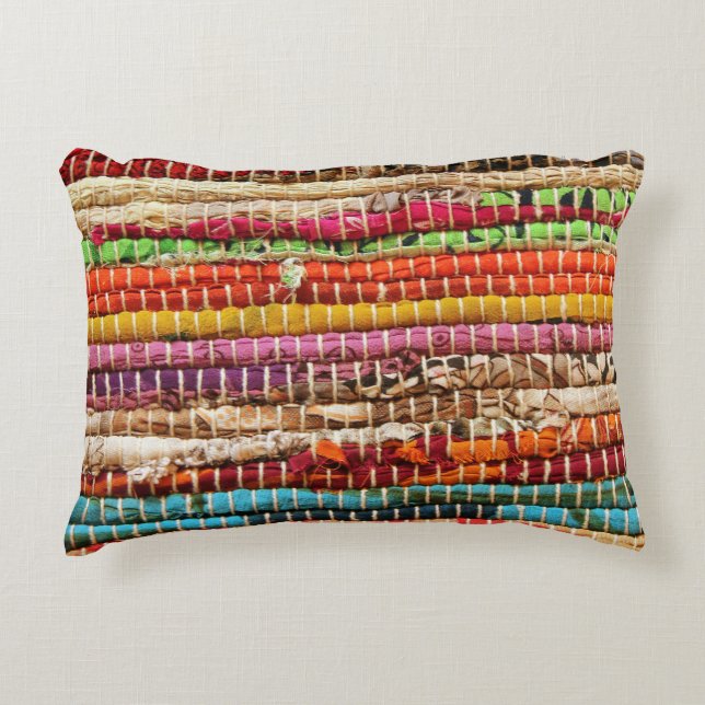 Stripte Gewebe aus Gewebe wirken natürlich Dekokissen (Vorderseite)