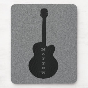 Stripte Gitarre Mousepad, Jet Black Mousepad