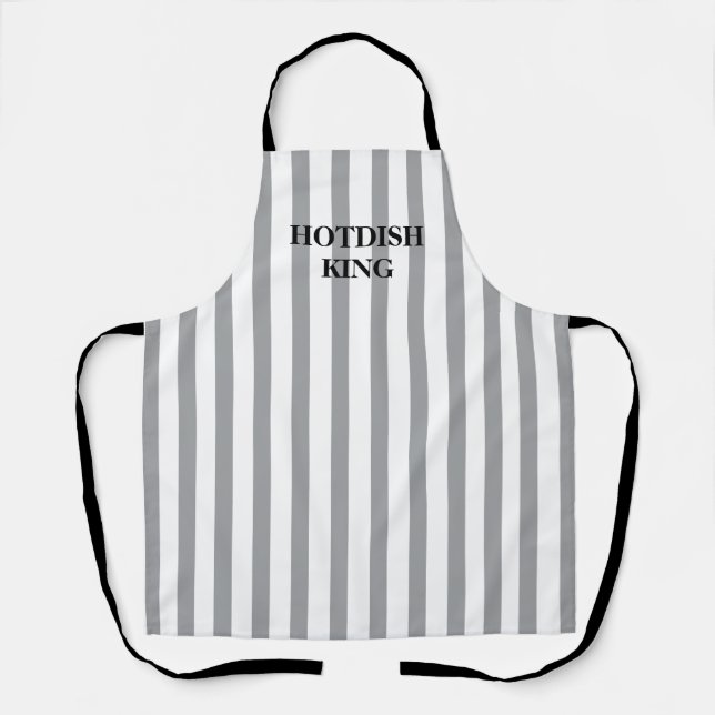 Stripte graue Hotdish King All-Over-Print-Schürze Schürze (Vorderseite)