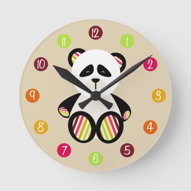 Stripte Panda Uhr (Vorderseite)