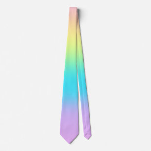 Stripte Pastel Rainbow Gradient Necktie Krawatte