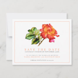 Stripte Tee Rose Aquarell Orangensaft Hochzeitskos Save The Date