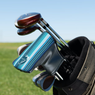 Striptes Golfing Accessoire Personalisiert Blue Golf Headcover