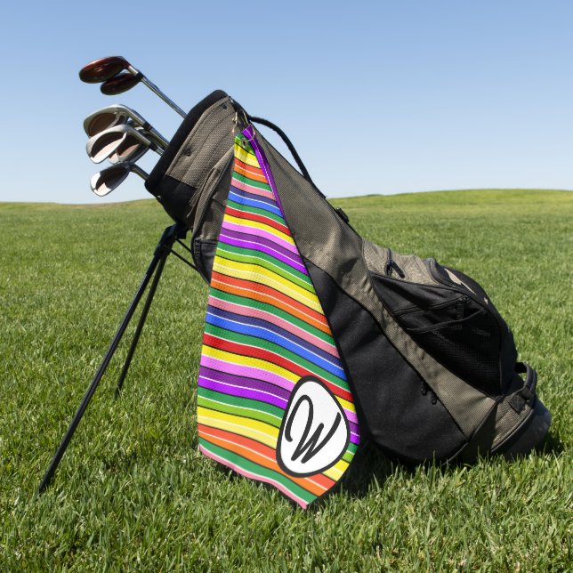Striptes Golfing Accessoire Personalisiert farbig Golfhandtuch (Gras)