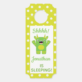 Striptes grünes Monster Shhh! Baby schläft Türanhänger