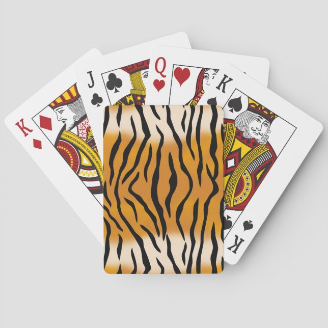 Striptes Tigermuster Spielkarten (Rückseite)