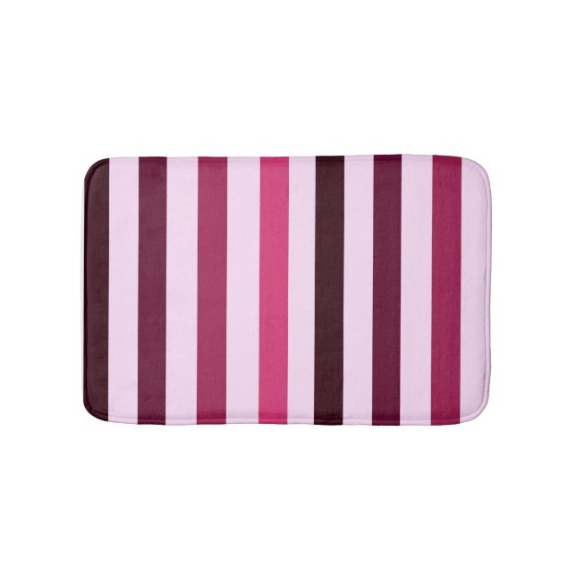 Stripy Red Pink Bath Mat Badematte (Vorderseite)