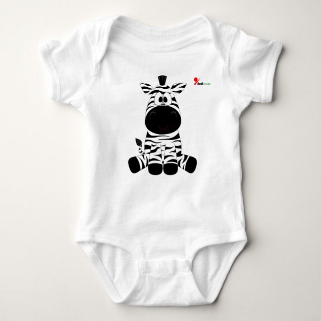 Stripy Zebra Baby Bodysuit Baby Strampler (Vorderseite)