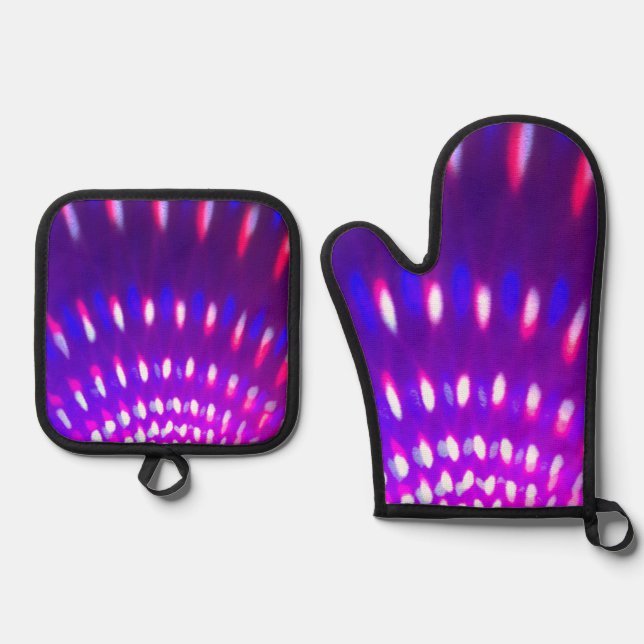 Strobe Light Design Oven Mitt & Pot Holder Set (Vorderseite)