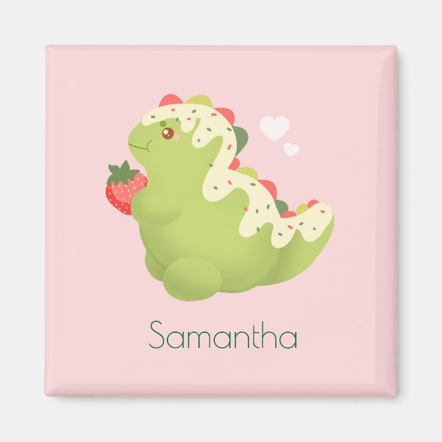 Strohbeer-Matcha-Dinosaurier  Magnet (Vorne)
