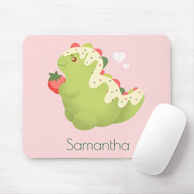 Strohbeer-Matcha-Dinosaurier  Mousepad (Mit Mouse)
