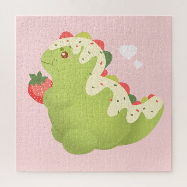 Strohbeer-Matcha-Dinosaurier  Puzzle (Vertikal)