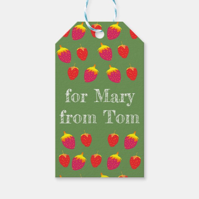 Strohberries Custom Gift Tag Geschenkanhänger (Vorderseite)