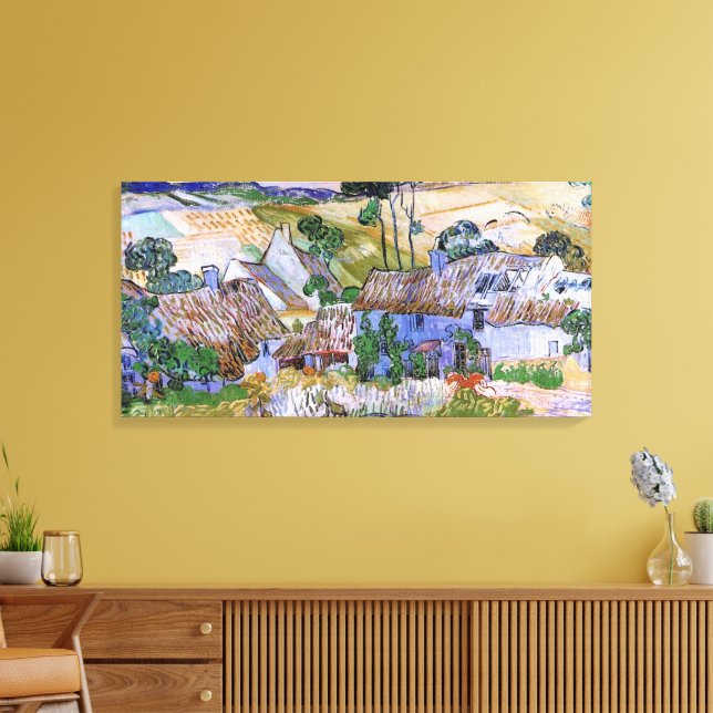 Strohdach-Hütten von Hill von Vincent van Gogh Leinwanddruck (Insitu (Wohnzimmer))