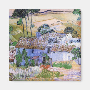 Strohdach-Hütten von Hill von Vincent van Gogh Magnet