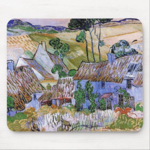 Strohdach-Hütten von Hill von Vincent van Gogh Mousepad