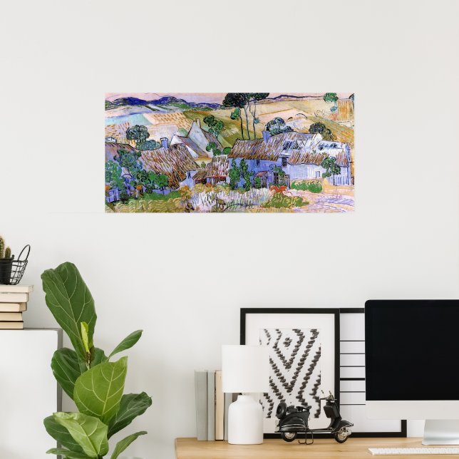 Strohdach-Hütten von Hill von Vincent van Gogh Poster (Heimbüro)