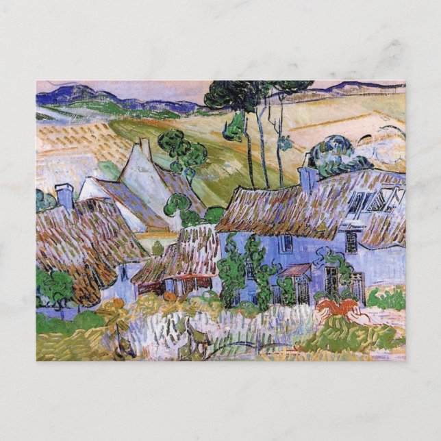 Strohdach-Hütten von Hill von Vincent van Gogh Postkarte (Vorderseite)