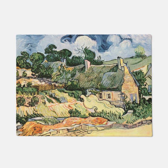 Strohdächer von Hütten in Cordevill Vincent van Go Fußmatte (Vorderseite)