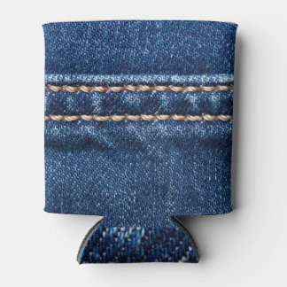 Strohdenim: Nähte Jeans Textur. Dosenkühler