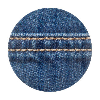 Strohdenim: Nähte Jeans Textur. Schneidebrett