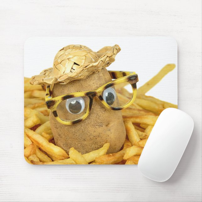 Strohhut auf Kartoffeln Mousepad (Mit Mouse)