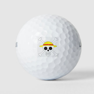 Strohhut Piratenflagge Goldball Golfball