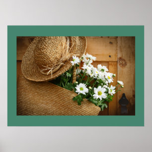 Strohhut und Daisies Art Poster - SRF